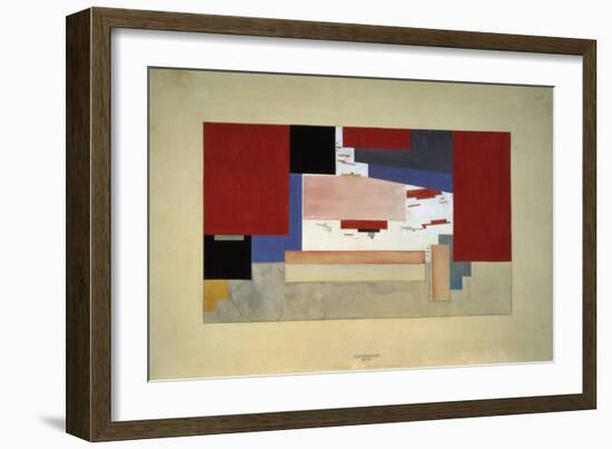 Suprematism (Sketch for a Curtain), 1919-El Lissitzky-Framed Premium Giclee Print