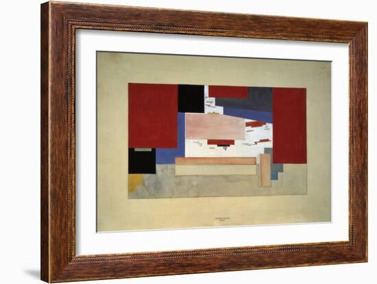 Suprematism (Sketch for a Curtain), 1919-El Lissitzky-Framed Premium Giclee Print