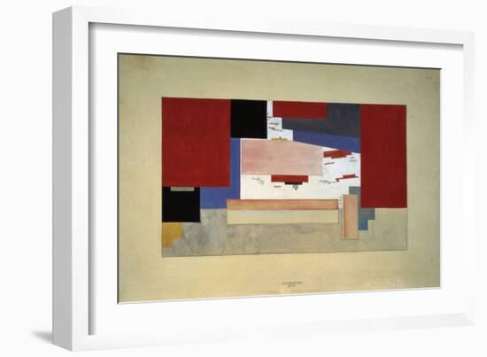 Suprematism (Sketch for a Curtain), 1919-El Lissitzky-Framed Premium Giclee Print