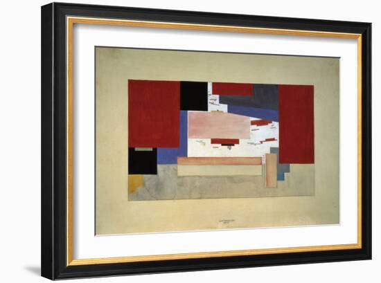 Suprematism (Sketch for a Curtain), 1919-El Lissitzky-Framed Premium Giclee Print