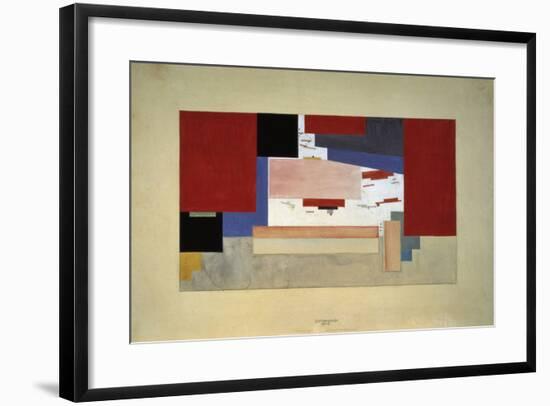 Suprematism (Sketch for a Curtain), 1919-El Lissitzky-Framed Giclee Print