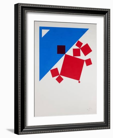 Suprematist Bachus and Ariadne after Titian in Silkscreen, 2018 (Silkscreen)-Guilherme Pontes-Framed Giclee Print