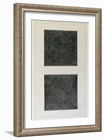 Suprematist Element: Two Squares (Oil on Canvas, 20Th Century)-Kazimir Severinovich Malevich-Framed Giclee Print