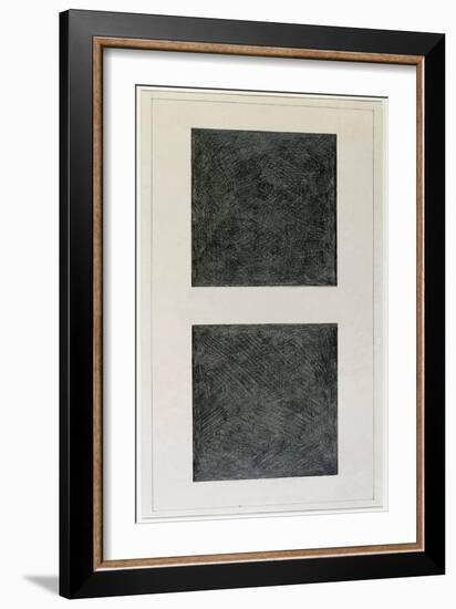 Suprematist Element: Two Squares (Oil on Canvas, 20Th Century)-Kazimir Severinovich Malevich-Framed Giclee Print