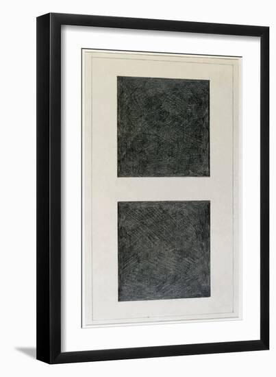 Suprematist Element: Two Squares (Oil on Canvas, 20Th Century)-Kazimir Severinovich Malevich-Framed Giclee Print