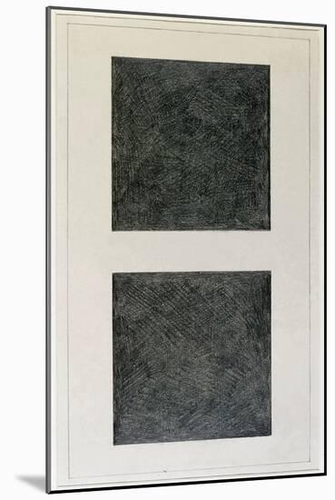 Suprematist Element: Two Squares (Oil on Canvas, 20Th Century)-Kazimir Severinovich Malevich-Mounted Giclee Print