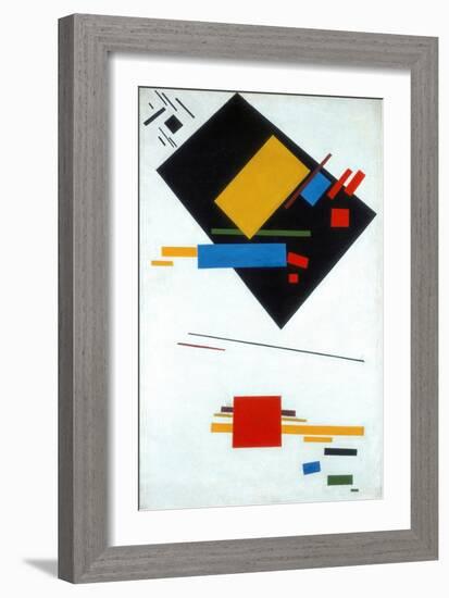 Suprematist Painting (Black Trapezium and Red Square). 1915-Kasimir Malewitsch-Framed Giclee Print