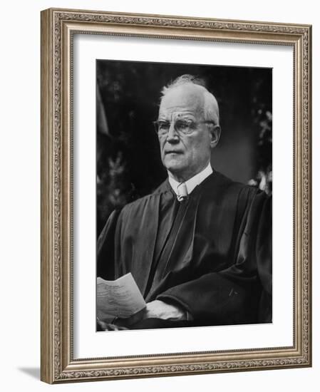 Supreme Court Justice Harold H. Burton Attending Commencement Ceremony at William and Mary College-null-Framed Photographic Print