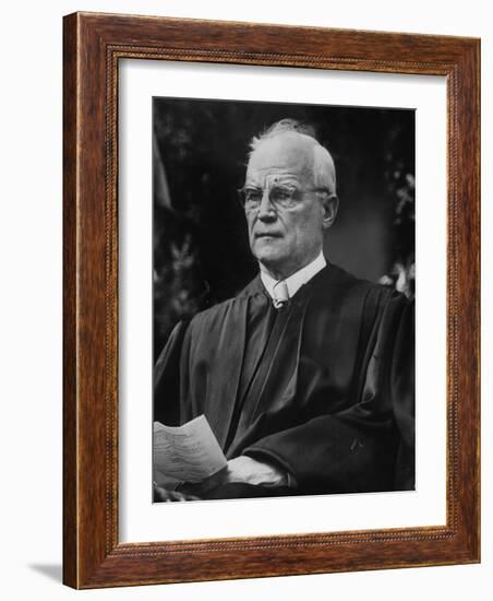 Supreme Court Justice Harold H. Burton Attending Commencement Ceremony at William and Mary College-null-Framed Photographic Print