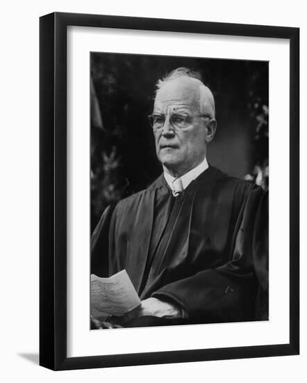 Supreme Court Justice Harold H. Burton Attending Commencement Ceremony at William and Mary College-null-Framed Photographic Print
