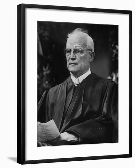 Supreme Court Justice Harold H. Burton Attending Commencement Ceremony at William and Mary College-null-Framed Photographic Print