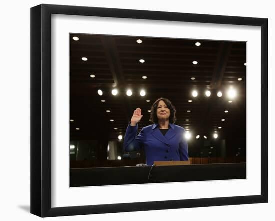 Supreme Court Nominee Sonia Sotomayor is Sworn in on Capitol Hill in Washington-null-Framed Photographic Print