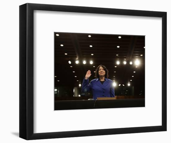 Supreme Court Nominee Sonia Sotomayor is Sworn in on Capitol Hill in Washington-null-Framed Photographic Print