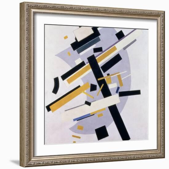 Supremus No. 58 Dynamic Composition in Yellow and Black, 1916-Kasimir Malevich-Framed Giclee Print