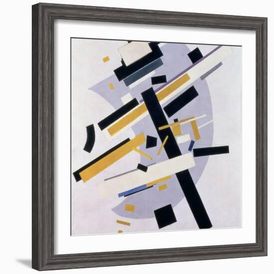 Supremus No. 58 Dynamic Composition in Yellow and Black, 1916-Kasimir Malevich-Framed Giclee Print