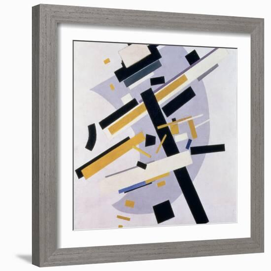 Supremus No. 58 Dynamic Composition in Yellow and Black, 1916-Kasimir Malevich-Framed Giclee Print