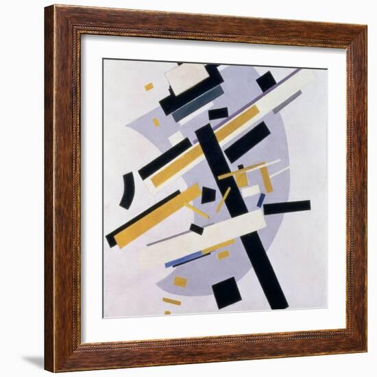 Supremus No. 58 Dynamic Composition in Yellow and Black, 1916-Kasimir Malevich-Framed Giclee Print