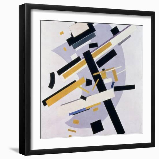 Supremus No. 58 Dynamic Composition in Yellow and Black, 1916-Kasimir Malevich-Framed Giclee Print