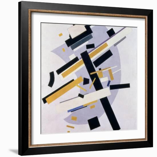 Supremus No. 58 Dynamic Composition in Yellow and Black, 1916-Kasimir Malevich-Framed Giclee Print