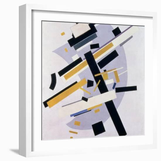 Supremus No. 58 Dynamic Composition in Yellow and Black, 1916-Kasimir Malevich-Framed Giclee Print