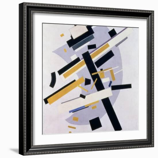 Supremus No. 58 Dynamic Composition in Yellow and Black, 1916-Kasimir Malevich-Framed Giclee Print