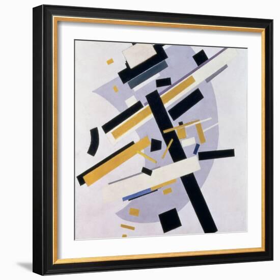 Supremus No. 58 Dynamic Composition in Yellow and Black, 1916-Kasimir Malevich-Framed Giclee Print