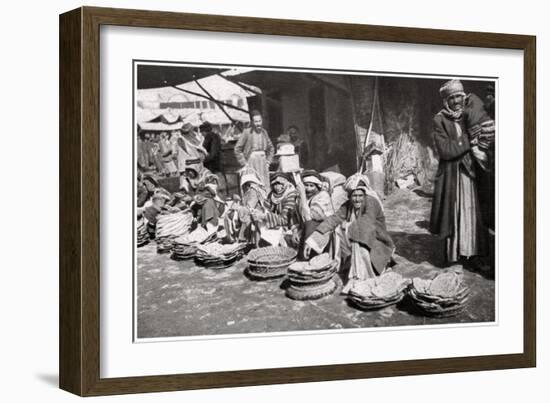 Suq El Khubur, a Native Bread Market, Baghdad, Iraq, 1925-A Kerim-Framed Giclee Print