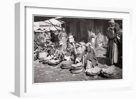 Suq El Khubur, a Native Bread Market, Baghdad, Iraq, 1925-A Kerim-Framed Giclee Print