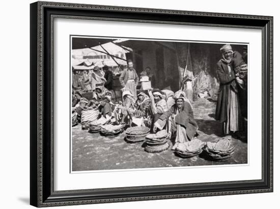 Suq El Khubur, a Native Bread Market, Baghdad, Iraq, 1925-A Kerim-Framed Giclee Print