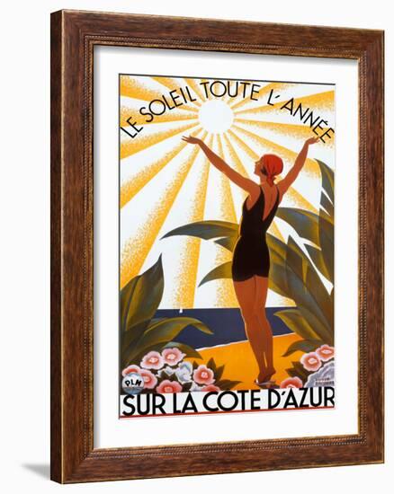 Sur la Cote d'azur-Roger Broders-Framed Art Print