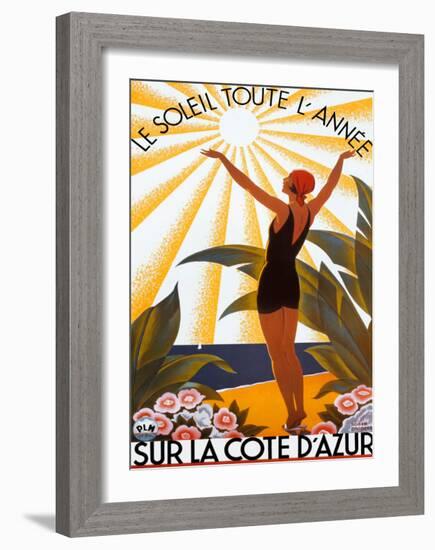 Sur la Cote d'azur-Roger Broders-Framed Art Print