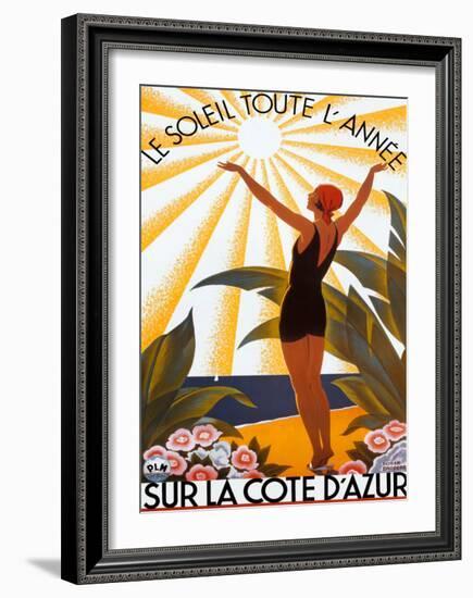 Sur la Cote d'azur-Roger Broders-Framed Art Print