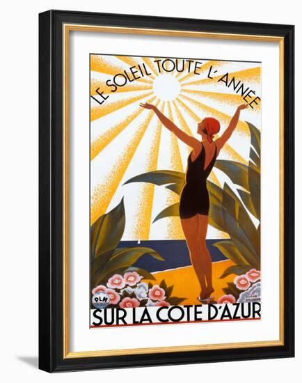 Sur la Cote d'azur-Roger Broders-Framed Art Print