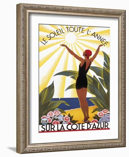 Sur la Cote D'Azur-Roger Broders-Framed Giclee Print