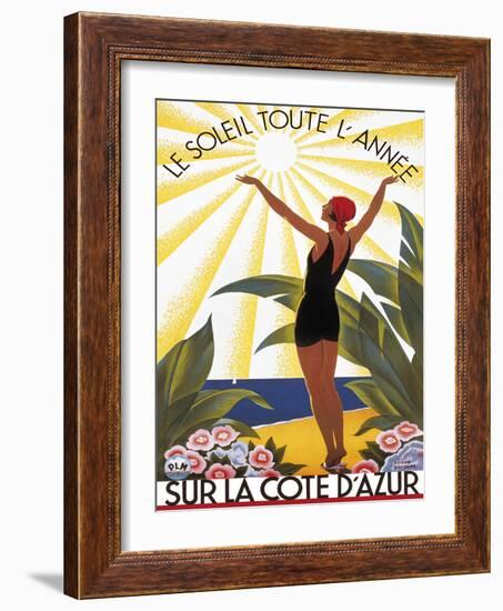 Sur la Cote D'Azur-Roger Broders-Framed Giclee Print