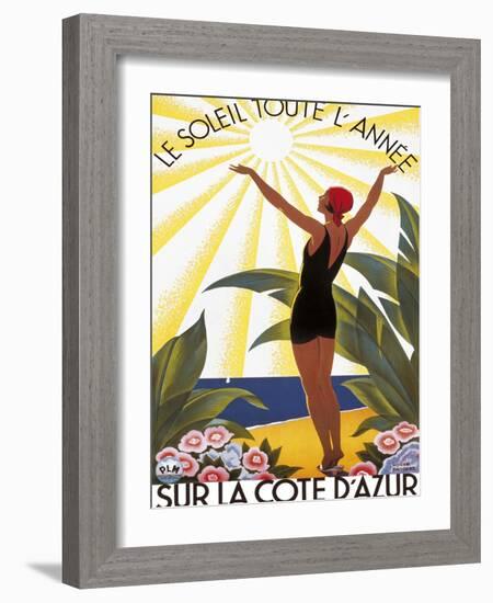 Sur la Cote d'azur-Roger Broders-Framed Art Print