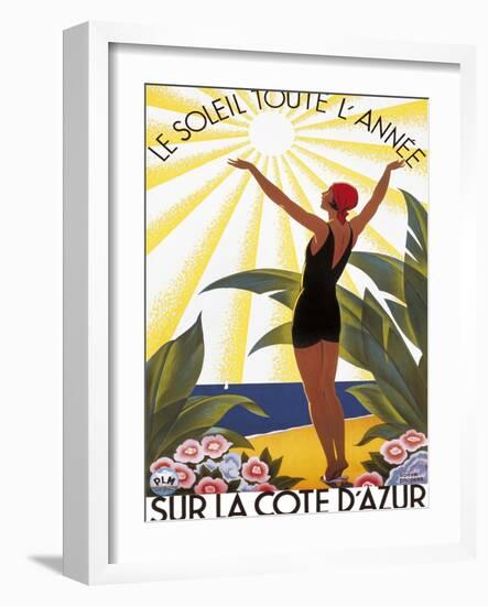 Sur la Cote d'azur-Roger Broders-Framed Art Print