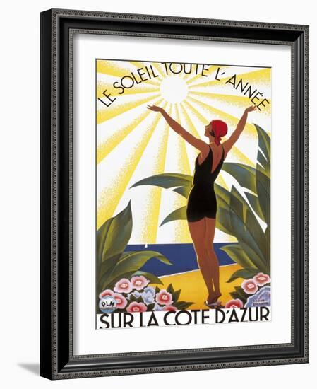 Sur la Cote d'azur-Roger Broders-Framed Art Print