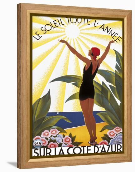 Sur la Cote d'azur-Roger Broders-Framed Stretched Canvas