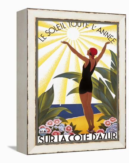 Sur la Cote d'azur-Roger Broders-Framed Stretched Canvas