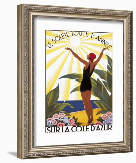 Sur la Cote d'azur-Roger Broders-Framed Art Print