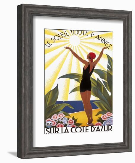 Sur la Cote d'azur-Roger Broders-Framed Art Print