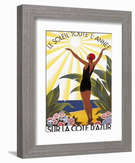 Sur la Cote d'azur-Roger Broders-Framed Art Print