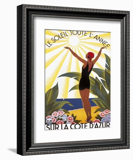 Sur la Cote d'azur-Roger Broders-Framed Art Print