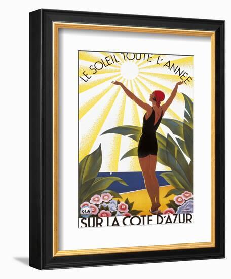 Sur la Cote d'azur-Roger Broders-Framed Art Print