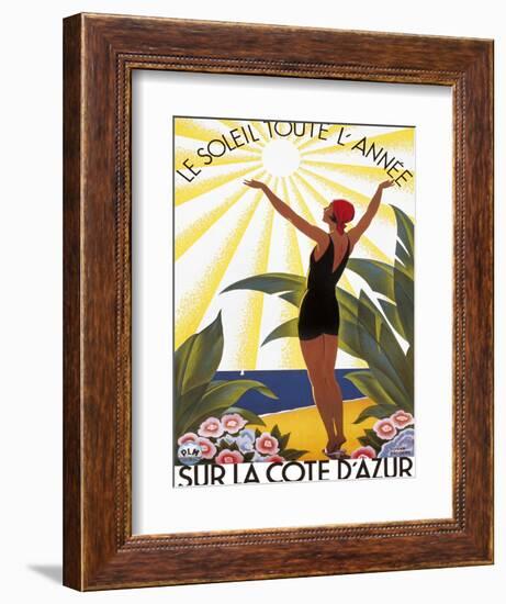 Sur la Cote d'azur-Roger Broders-Framed Premium Giclee Print