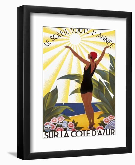 Sur la Cote d'azur-Roger Broders-Framed Premium Giclee Print