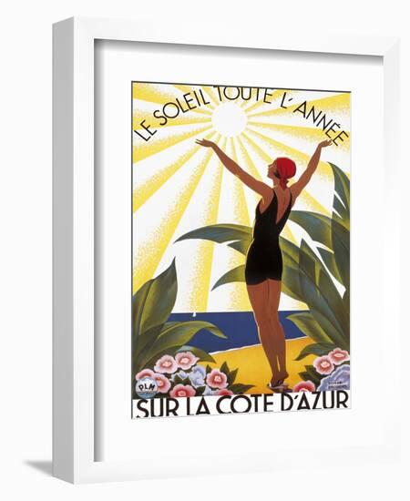 Sur la Cote d'azur-Roger Broders-Framed Premium Giclee Print