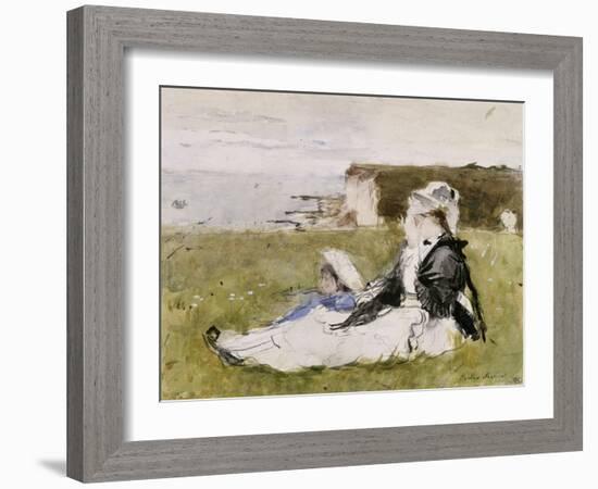 Sur la falaise-Berthe Morisot-Framed Giclee Print