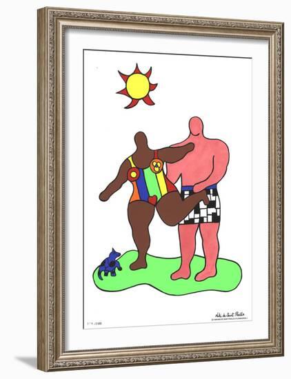 Sur la Plage I-Niki de Saint Phalle-Framed Premium Edition